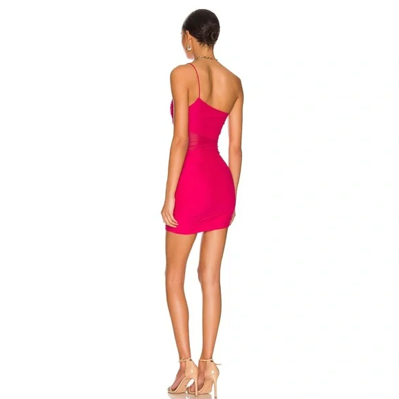 superdown Jerica Mesh Mini Dress in Hot Pink Size XL - Picture 3 of 7